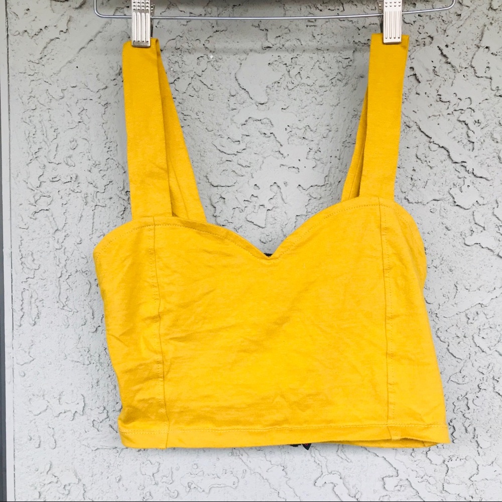 Modcloth Yellow Bralette Crop Top size Small